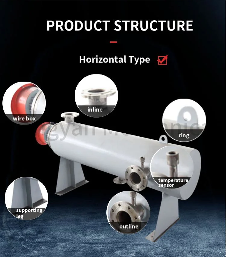 Industrial Electric Energy Efficient Horizontal High Temperature Inline Process Heater